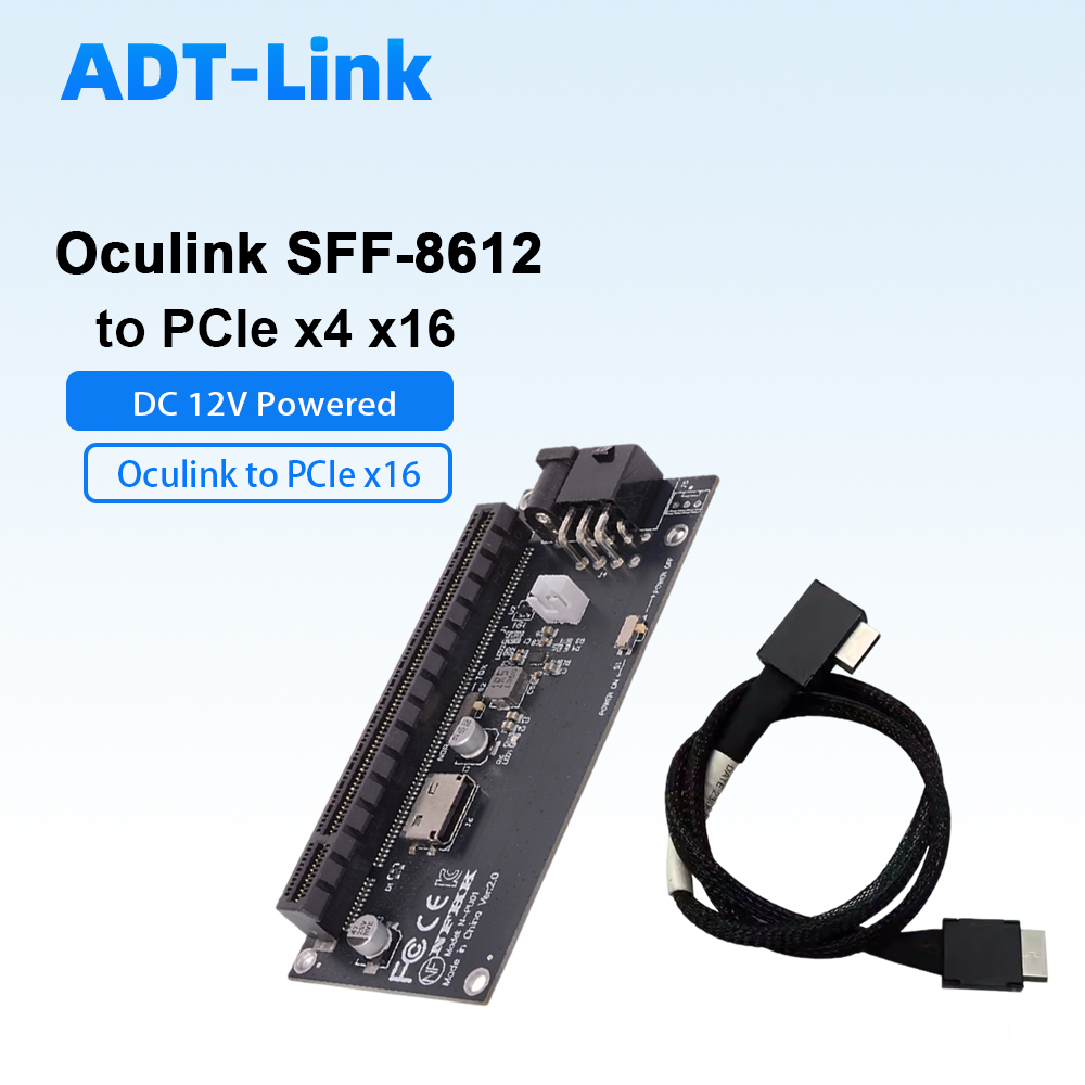 Oculink SFF-8612 To PCIe X4 X1 - Pcie 4.0 X16 Riser Cable 90 Degree ulasan dan harga