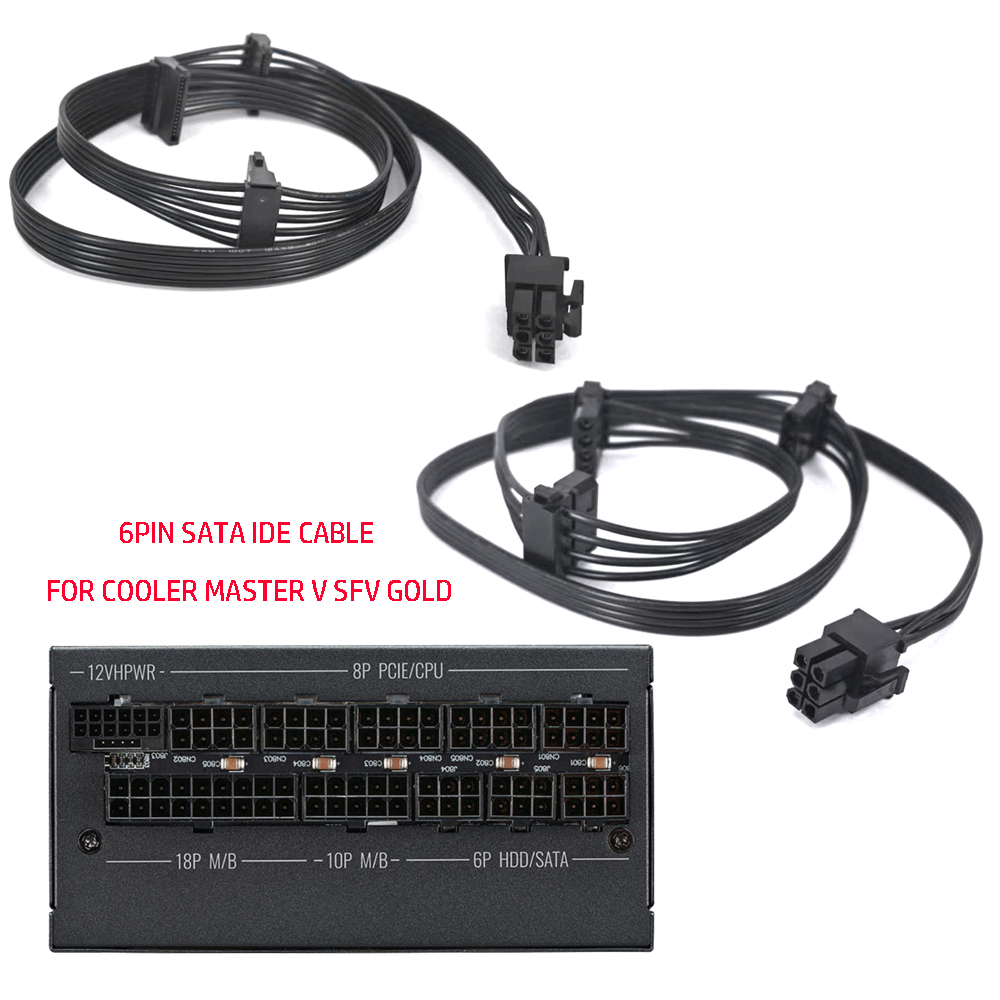 6PIN PCIE TO 3*SATA Molex IDE  - Sfx Power Supply 850W Gold ulasan dan harga