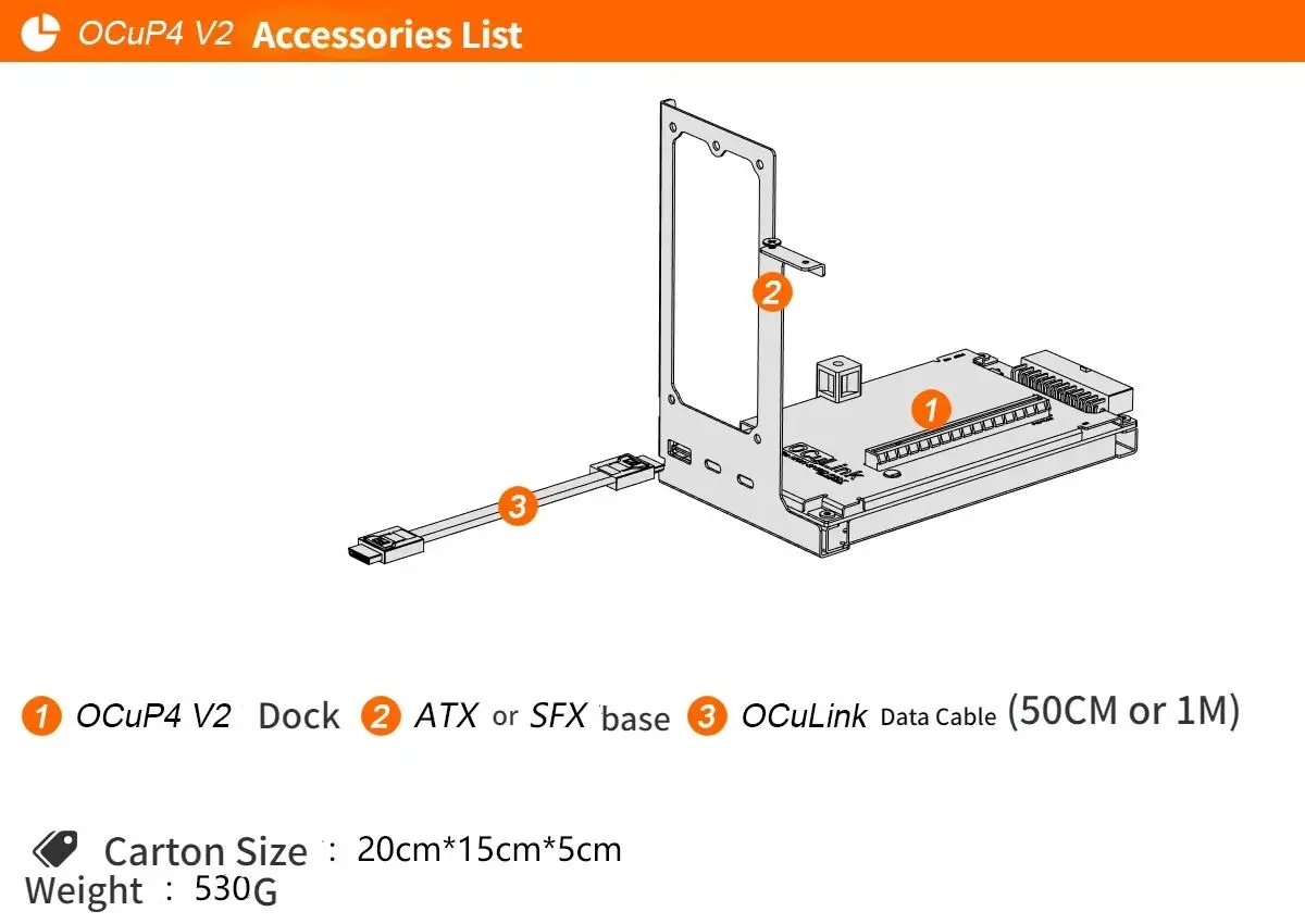OCuP4V2 OCuLink GPU Dock w ReD - External Gpu Dock Pcie 4.0 Oculink ulasan dan harga