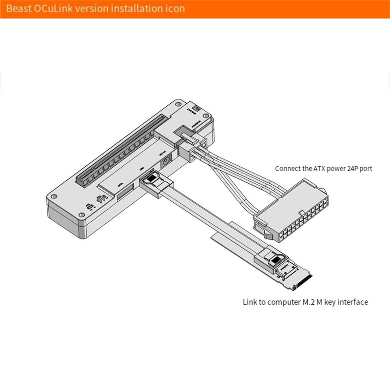 AY14 -M.2 MKEY To OCULINK Adap - External Gpu Dock Pcie 4.0 Oculink ulasan dan harga