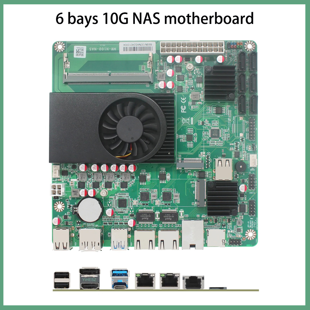 N100/i3-N305 6 Bays 10G NAS Mo - Nas Motherboard N100 6 Sata ulasan dan harga